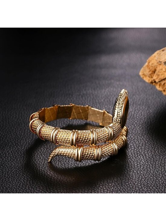 Women\'s Gold Armband Quartz Hip Hop Wrap Cuff Bracelet Snake Bangle Wrist Watch main image 6